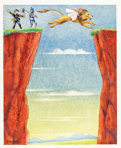 Il mago di Oz, tempera su cartone