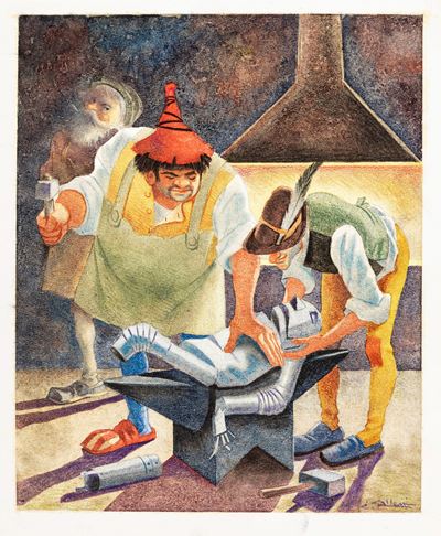 Il mago di Oz, tempera su cartone
