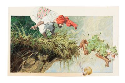 Illustrazione per 'Sinbad il marinaio', tempera su cartone