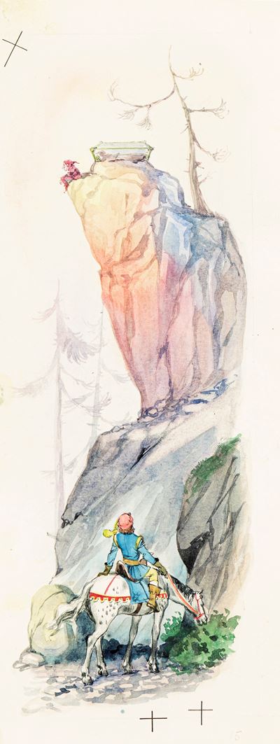 Nardini, Biancaneve e i sette nani - Illustrazione originale del 1954