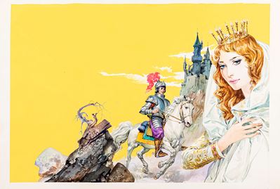 La principessa incantata, tempera su cartone