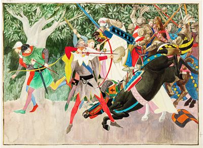 Robin Hood, tempera su cartone