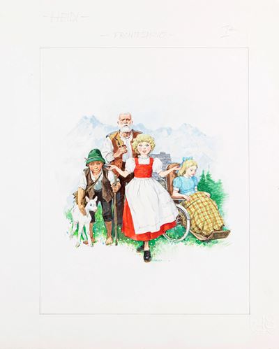 Illustrazione originale per 'Heidi', tempera su cartoncino