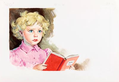 Illustrazione originale per 'Heidi', tempera su cartoncino