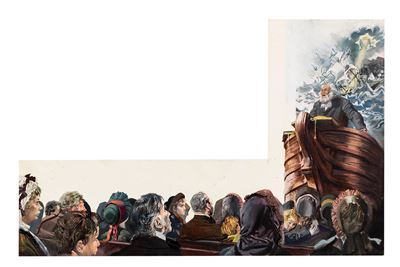 De Gaspari, Illustrazione per 'Moby Dick', tempera su cartone sagomato