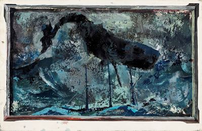 De Gaspari, Illustrazione per 'Moby Dick', tempera su cartone