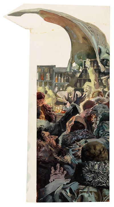 De Gaspari, Illustrazione per 'Moby Dick', tempera su cartone sagomato