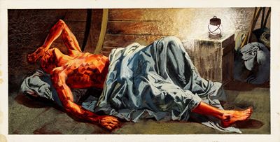 De Gaspari, Illustrazione per 'Moby Dick', tempera su cartone