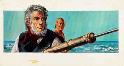De Gaspari, Illustrazione per Moby Dick, tempera su cartone