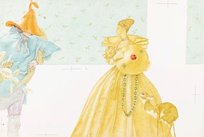 L'uccello d'oro, matita, pastelli e tempera su cartone