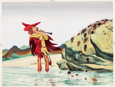 Lupatelli, Il piffero magico, tempera su cartone