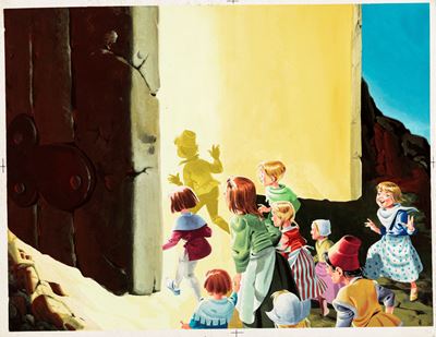 Lupatelli, Il piffero magico, tempera su cartone