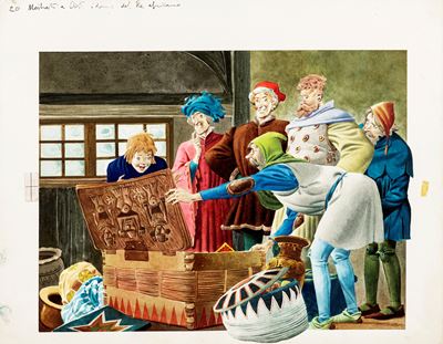 Lupatelli, Dick Whittington, tempera su cartone