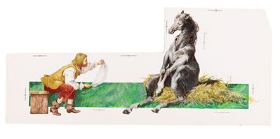 I viaggi di Gulliver, tempera su cartone sagomato
