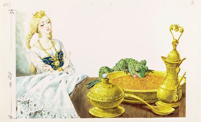 Il Re rospo - tempera su cartoncino