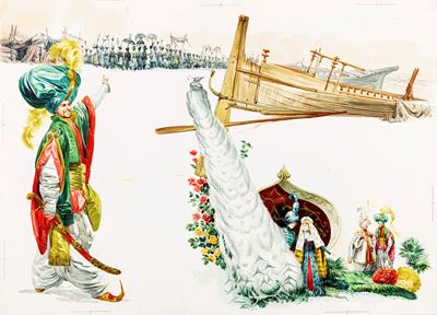 Abdallah di terra e Abdallah di mare, tempera su cartone