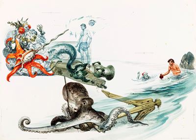 Abdallah di terra e Abdallah di mare, tempera su cartone