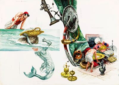 Abdallah di terra e Abdallah di mare, tempera su cartone