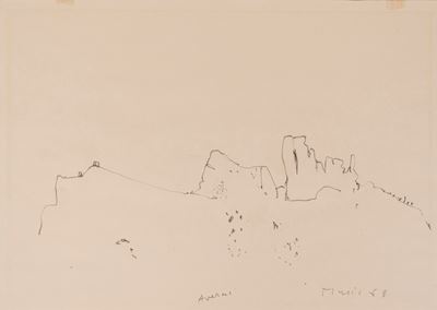 Paesaggio, grafite su carta