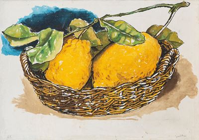 Natura Morta con Cesto di Limoni