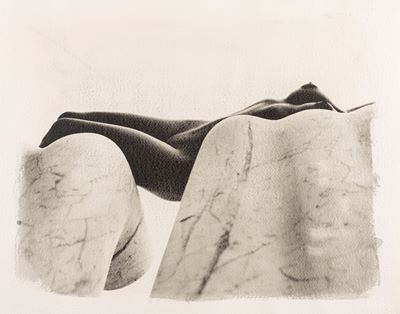 Nudo a natura, forme, stampa a getto d'inchiostro su carta cotone