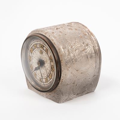 Orologio "eglantines" in Vetro e Bronzo Argentato con Meccanica Ato, Anni '20-'30 del Novecento