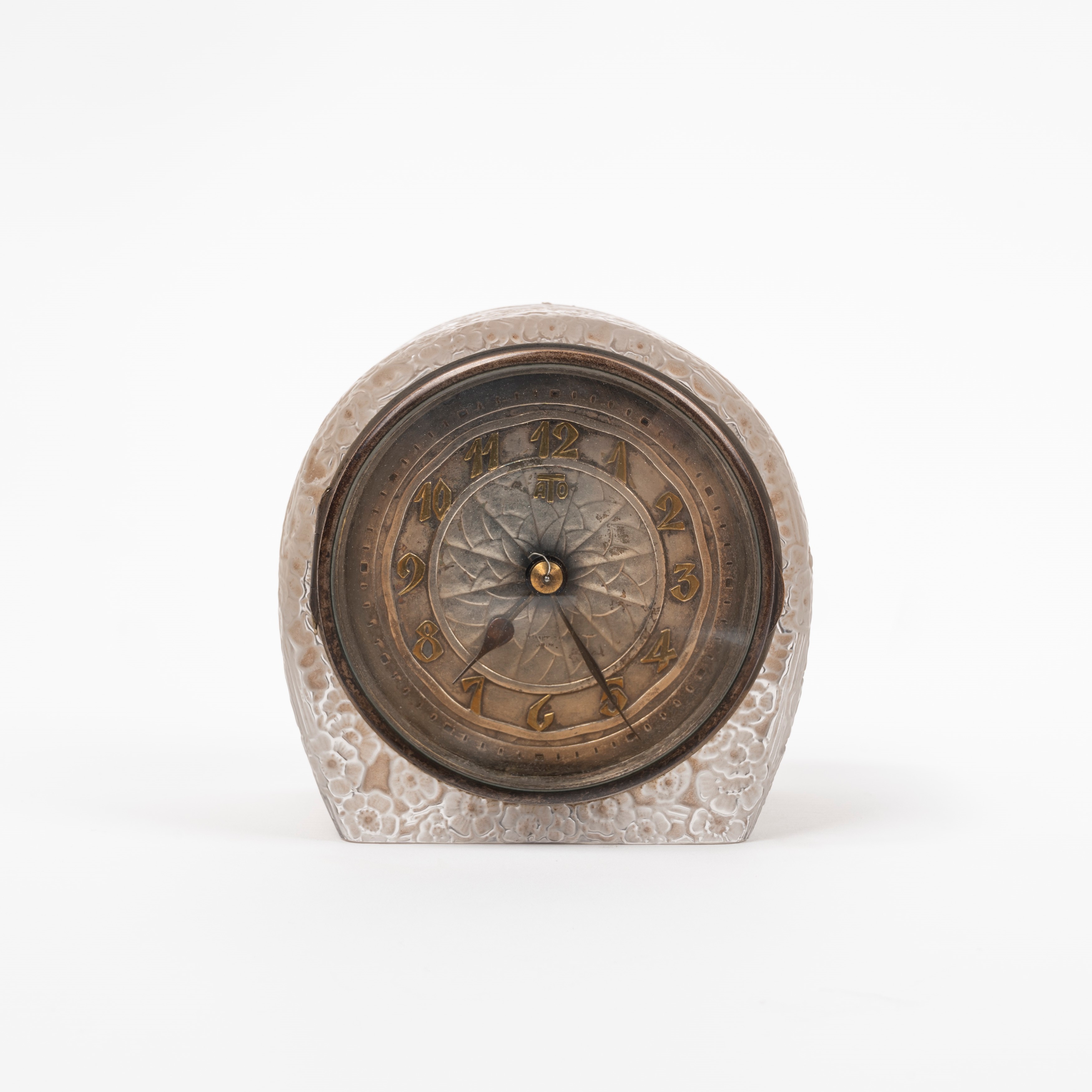 Renè Lalique - Orologio "eglantines" in Vetro e Bronzo Argentato con Meccanica Ato, Anni '20-'30 ...