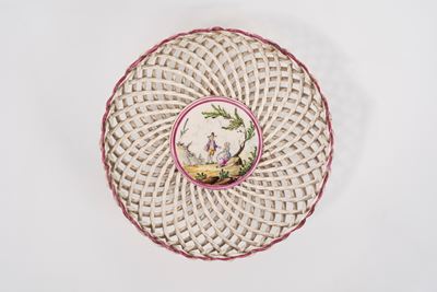 Cestino in Maiolica Policroma, Francia Secolo XVIII