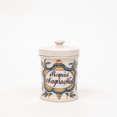 Vasetto con Coperchio in Maiolica Policroma, Secolo XVIII