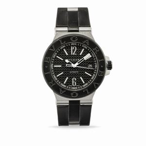 A steel wristwatch, Bulgari, with box and warranty