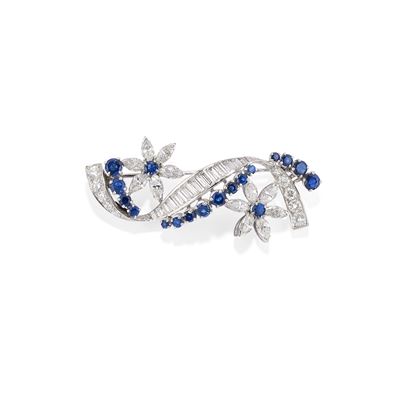 Spilla con Zaffiri e Diamanti