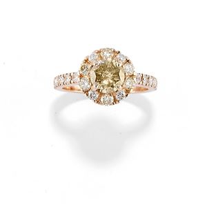 A 18K rose gold and diamond ring