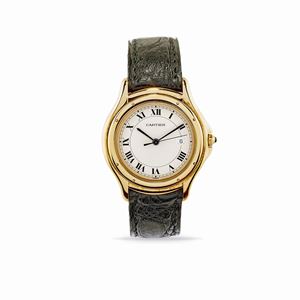 A 18K yellow gold wristwatch, Cartier Cougar, with box and warranty