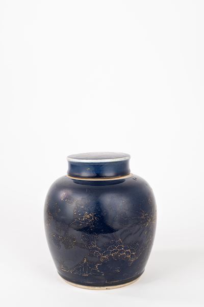 Vaso in Porcellana Powder Blue con Coperchio