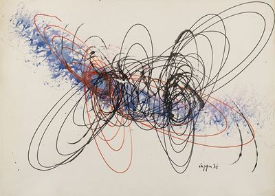 Spirale, tecnica mista su carta, 1957