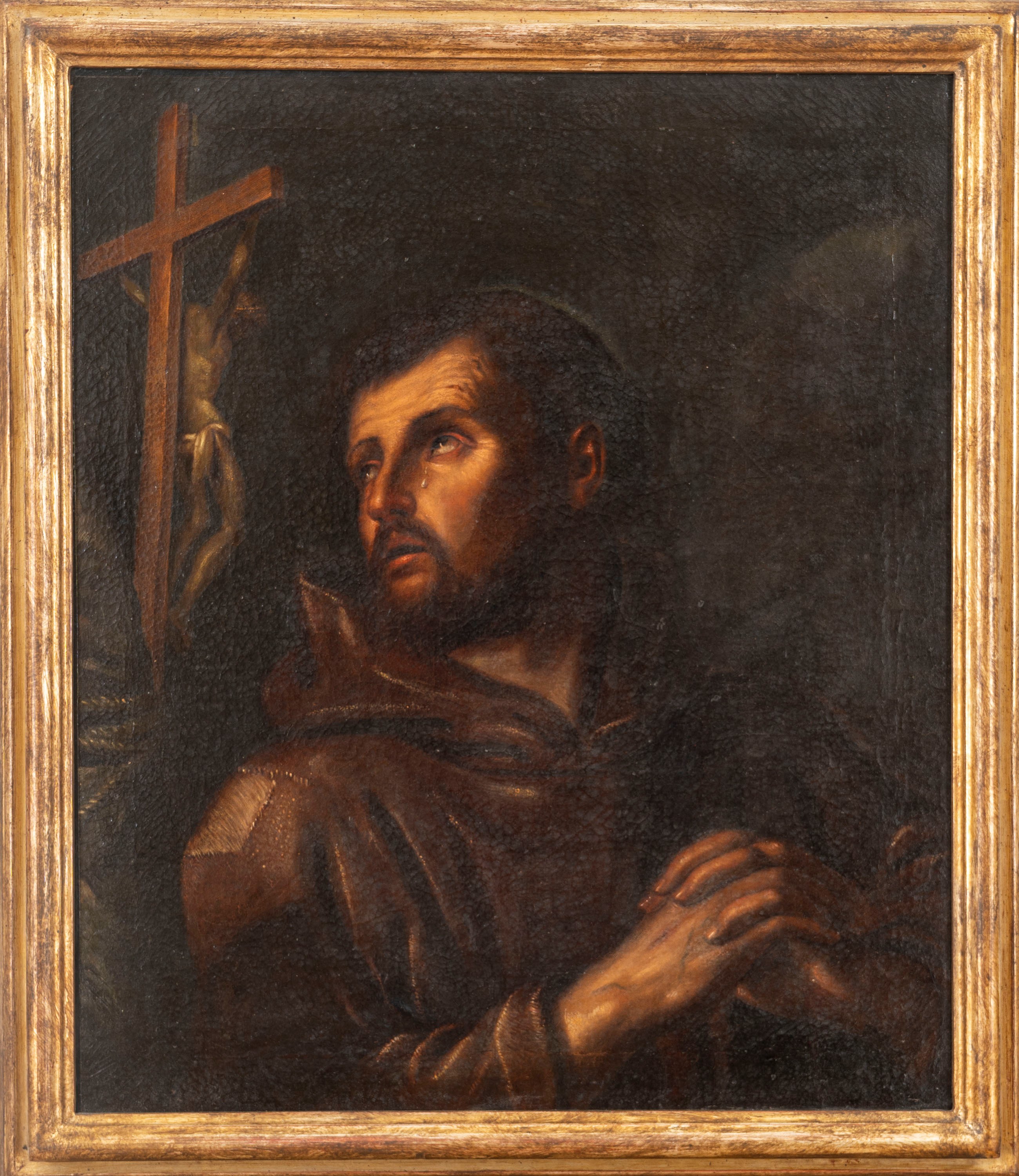 Scuola Emiliana, Secolo XVII - San Francesco in preghiera, olio su tela