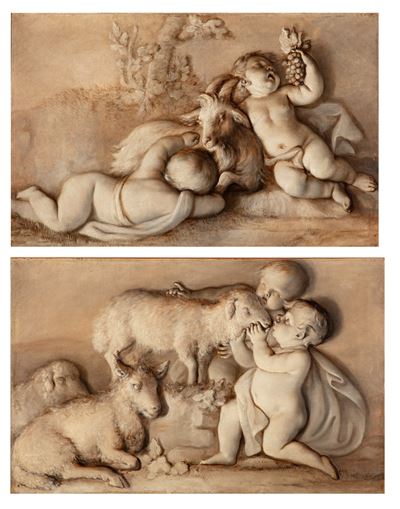 Gioco di Putti con Capra; Gioco di Putti con Pecore
