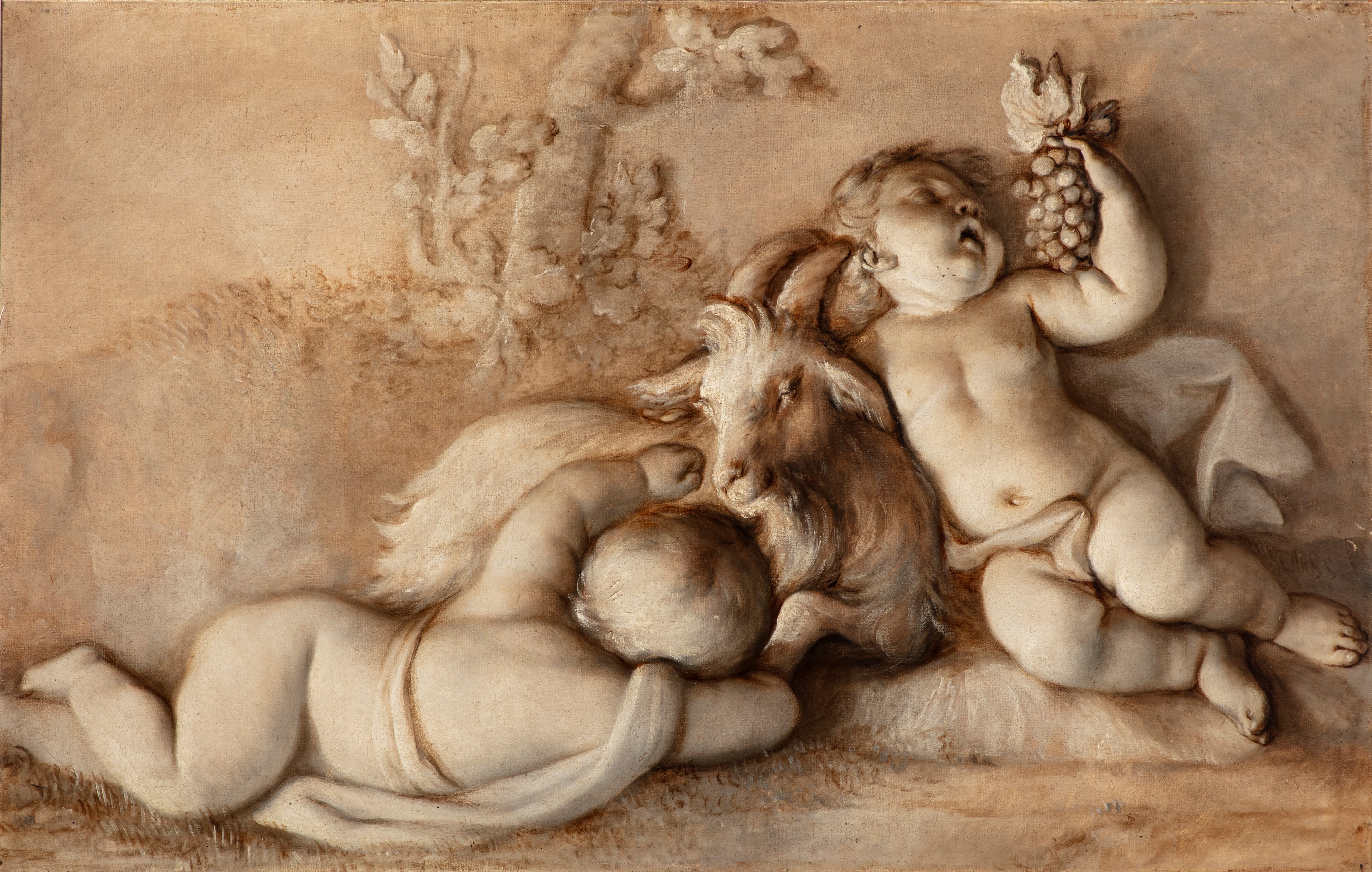 Scuola Francese, Secolo XVIII - Gioco di Putti con Capra; Gioco di Putti con Pecore
