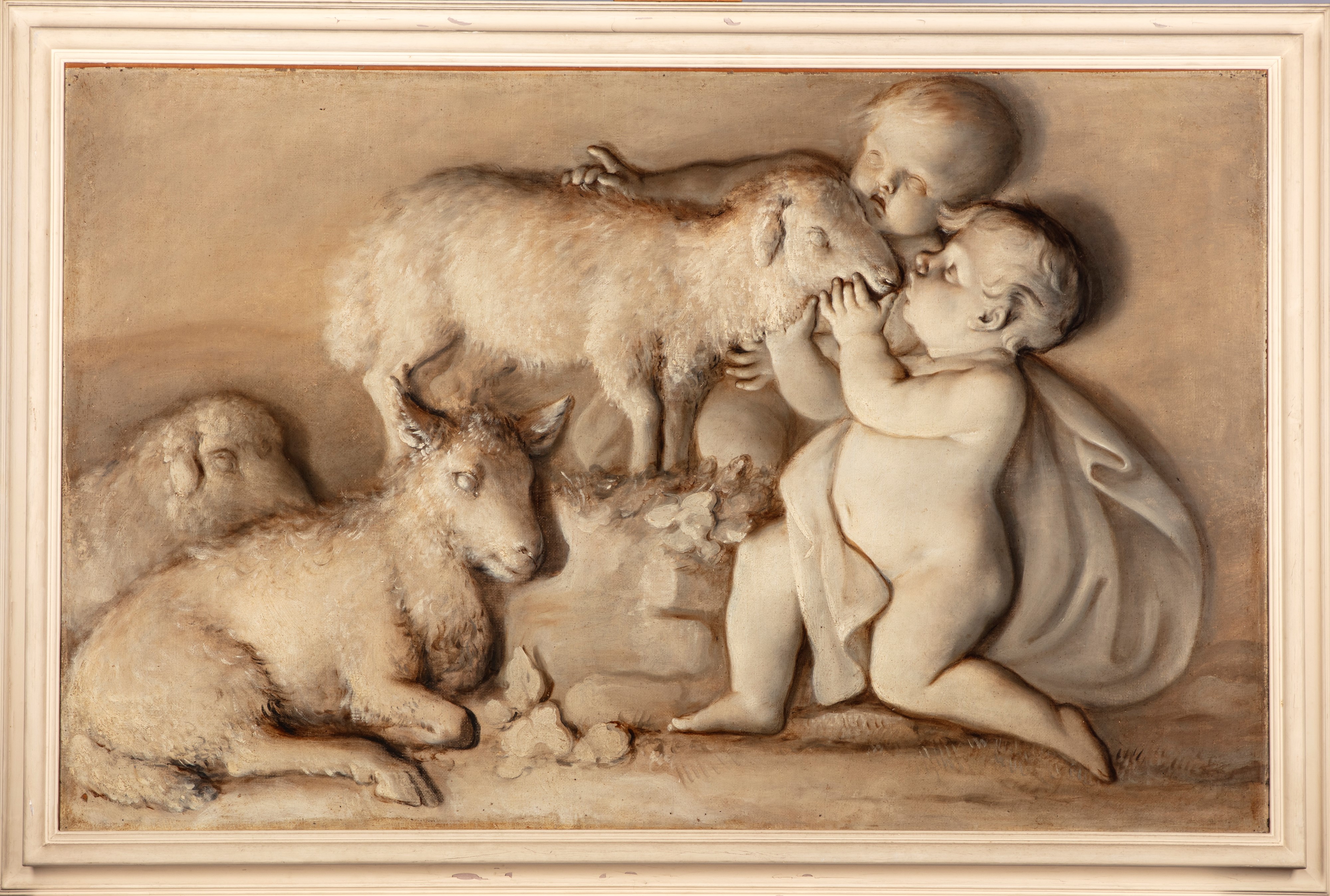 Scuola Francese, Secolo XVIII - Gioco di Putti con Capra; Gioco di Putti con Pecore
