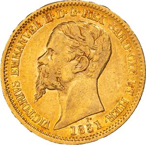 Regno di Sardegna, Vittorio Emanuele II, 20 lire, 1851, Genova