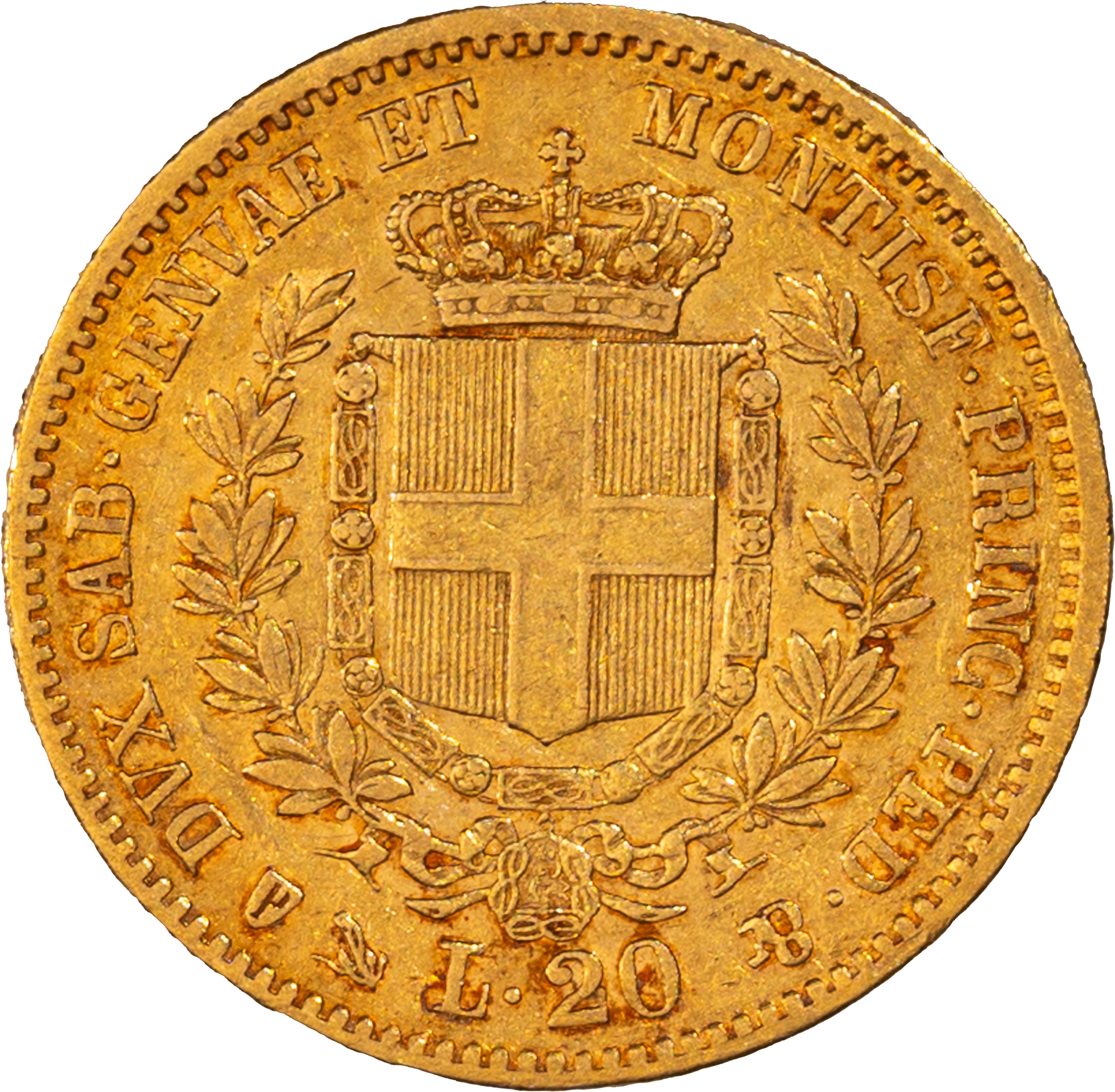 Regno di Sardegna, Vittorio Emanuele II, 20 lire, 1851, Genova