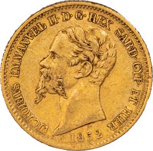 Regno di Sardegna, Vittorio Emanuele II, 20 lire, 1852, Genova