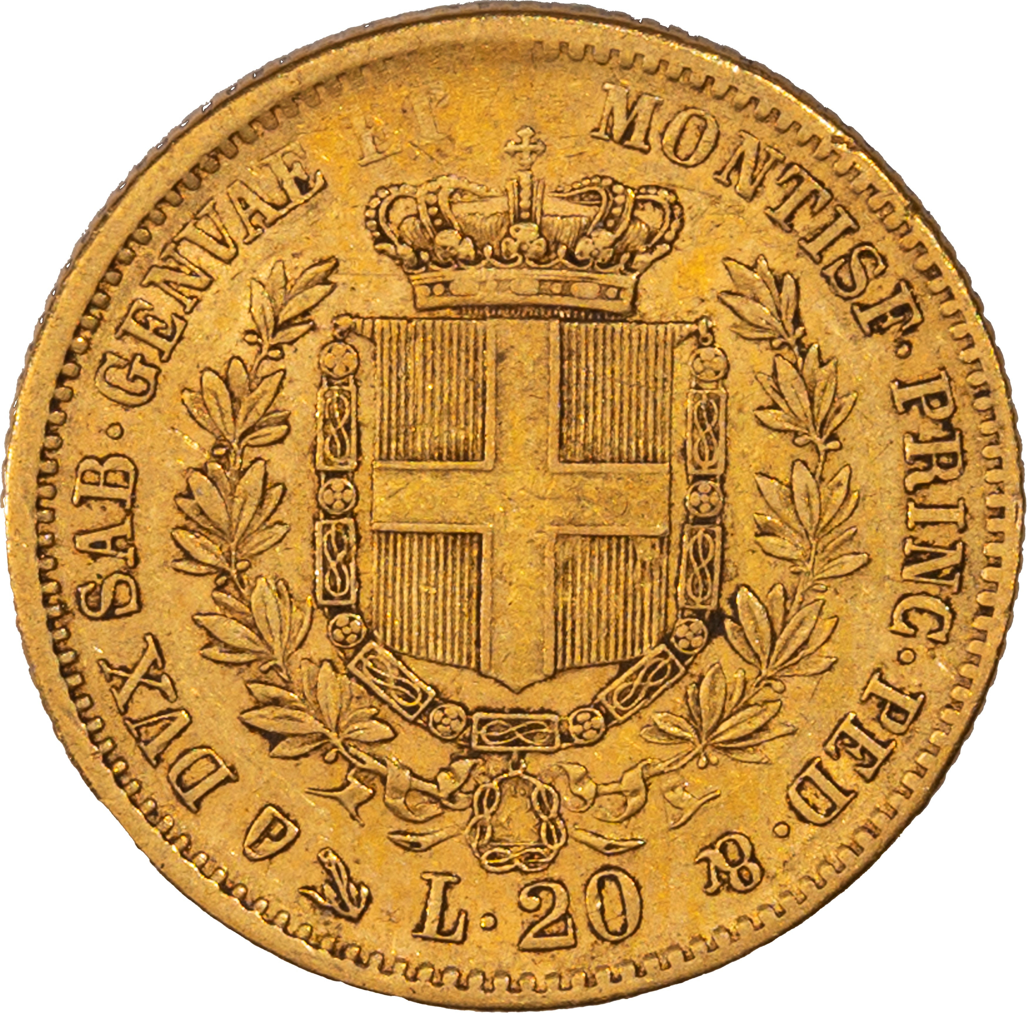 Regno di Sardegna, Vittorio Emanuele II, 20 lire, 1852, Genova
