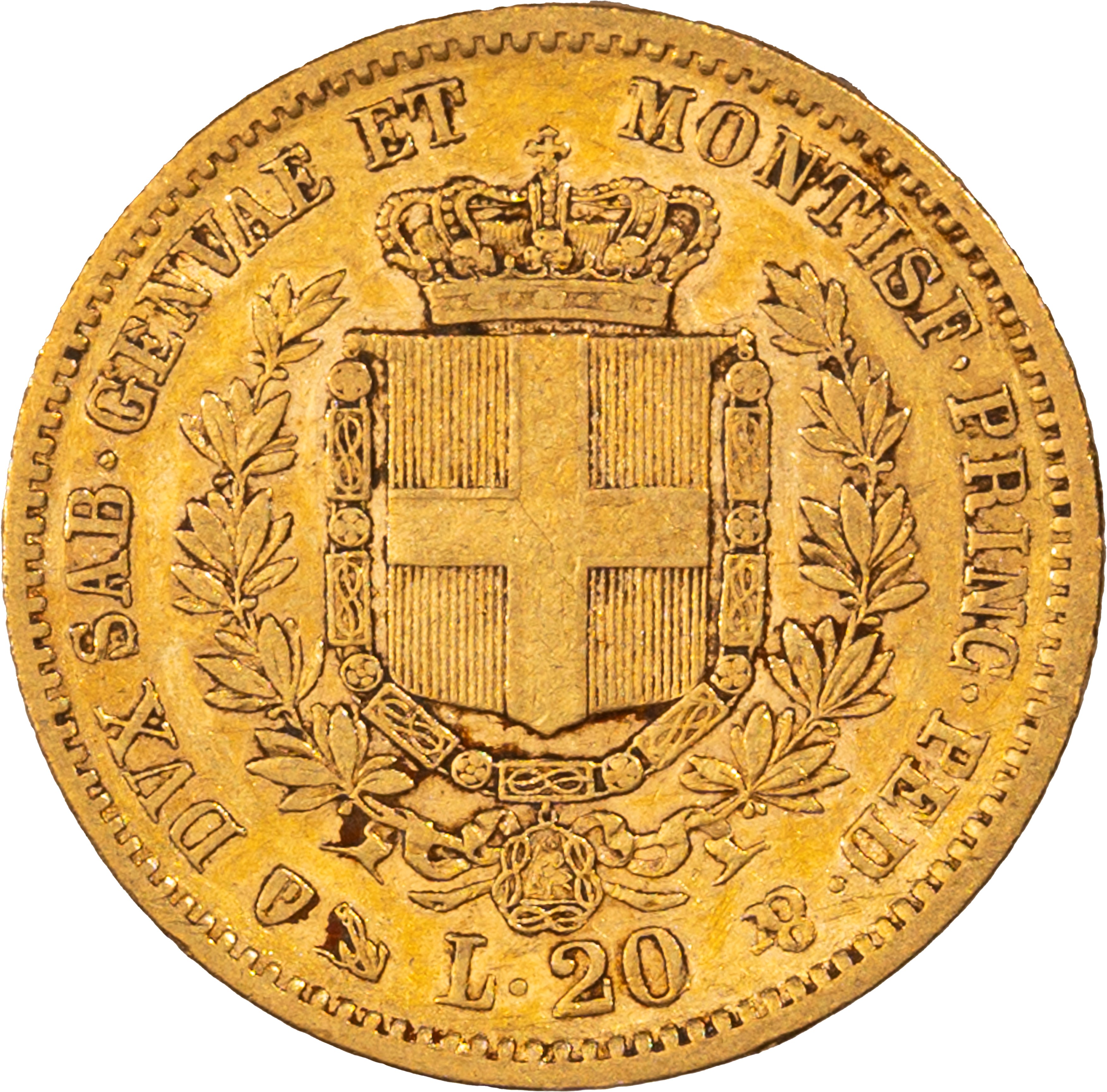 Regno di Sardegna, Vittorio Emanuele II, 20 lire, 1853, Genova