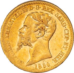 Regno di Sardegna, Vittorio Emanuele II, 20 lire, 1854, Genova
