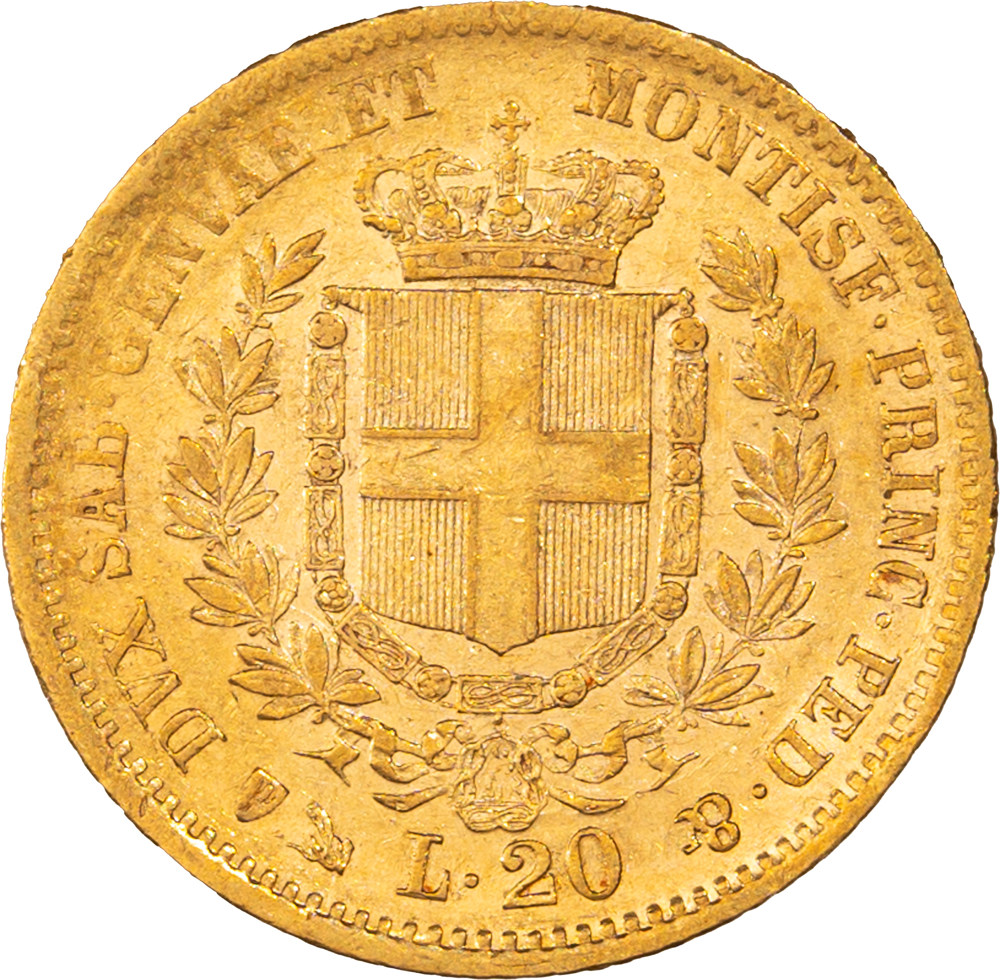 Regno di Sardegna, Vittorio Emanuele II, 20 lire, 1854, Genova