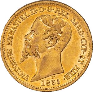 Regno di Sardegna, Vittorio Emanuele II, 20 lire, 1856, Genova