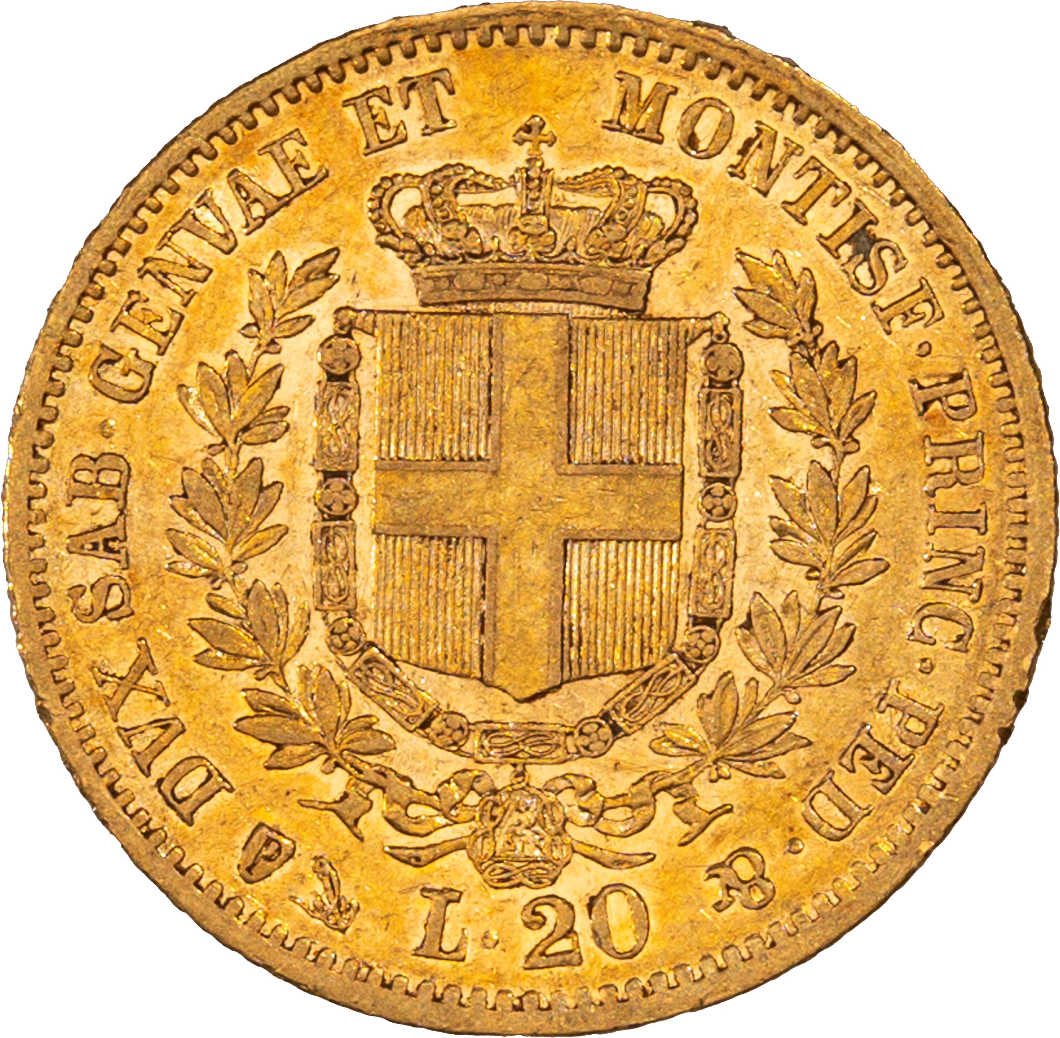 Regno di Sardegna, Vittorio Emanuele II, 20 lire, 1856, Genova