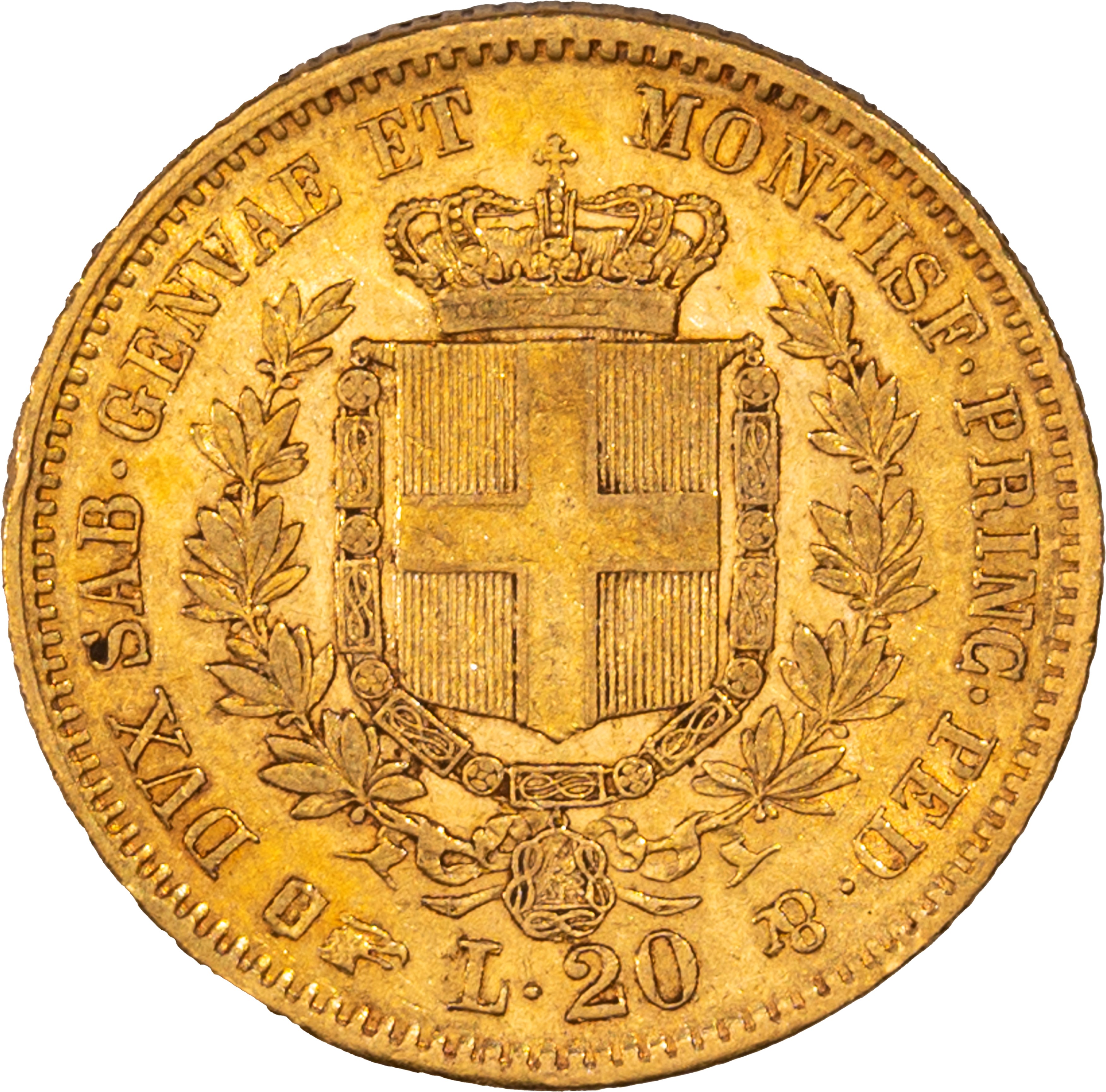 Regno di Sardegna, Vittorio Emanuele II, 20 lire, 1857, Torino