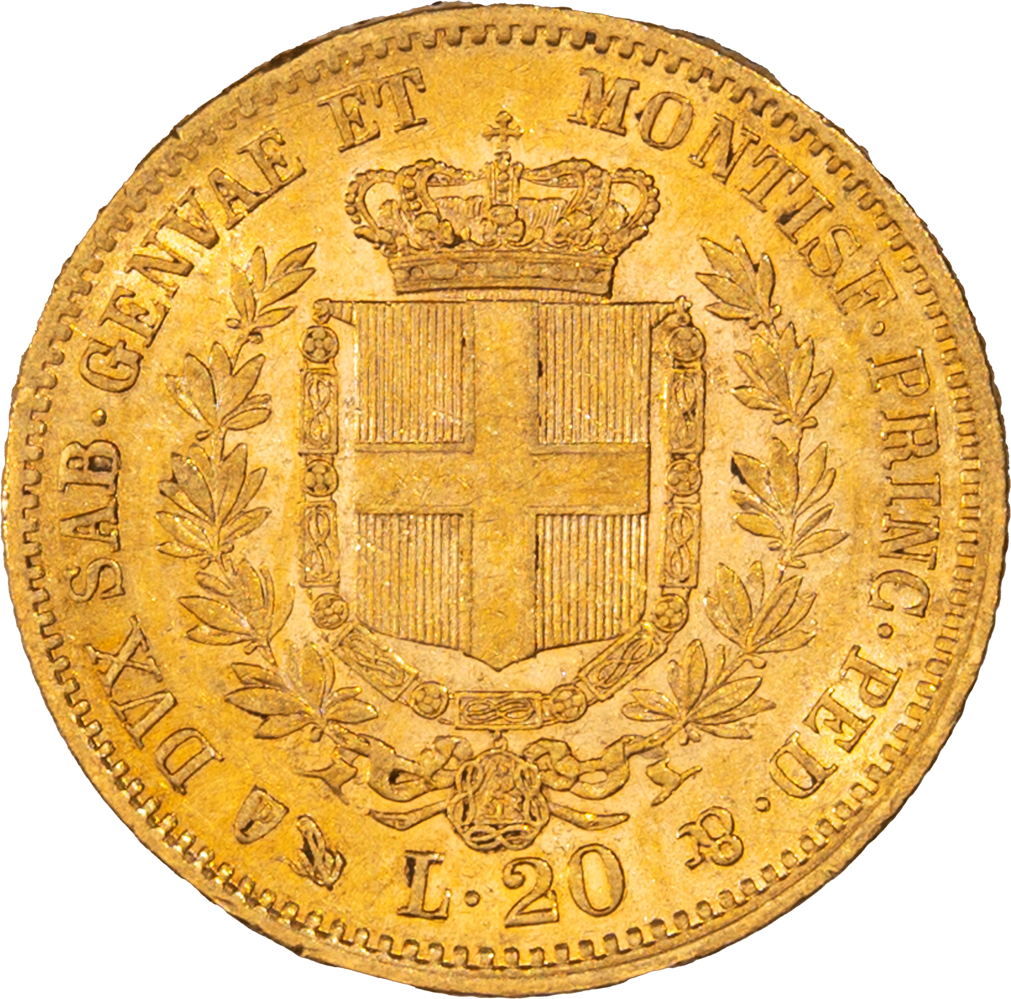 Regno di Sardegna, Vittorio Emanuele II, 20 lire, 1859, Genova